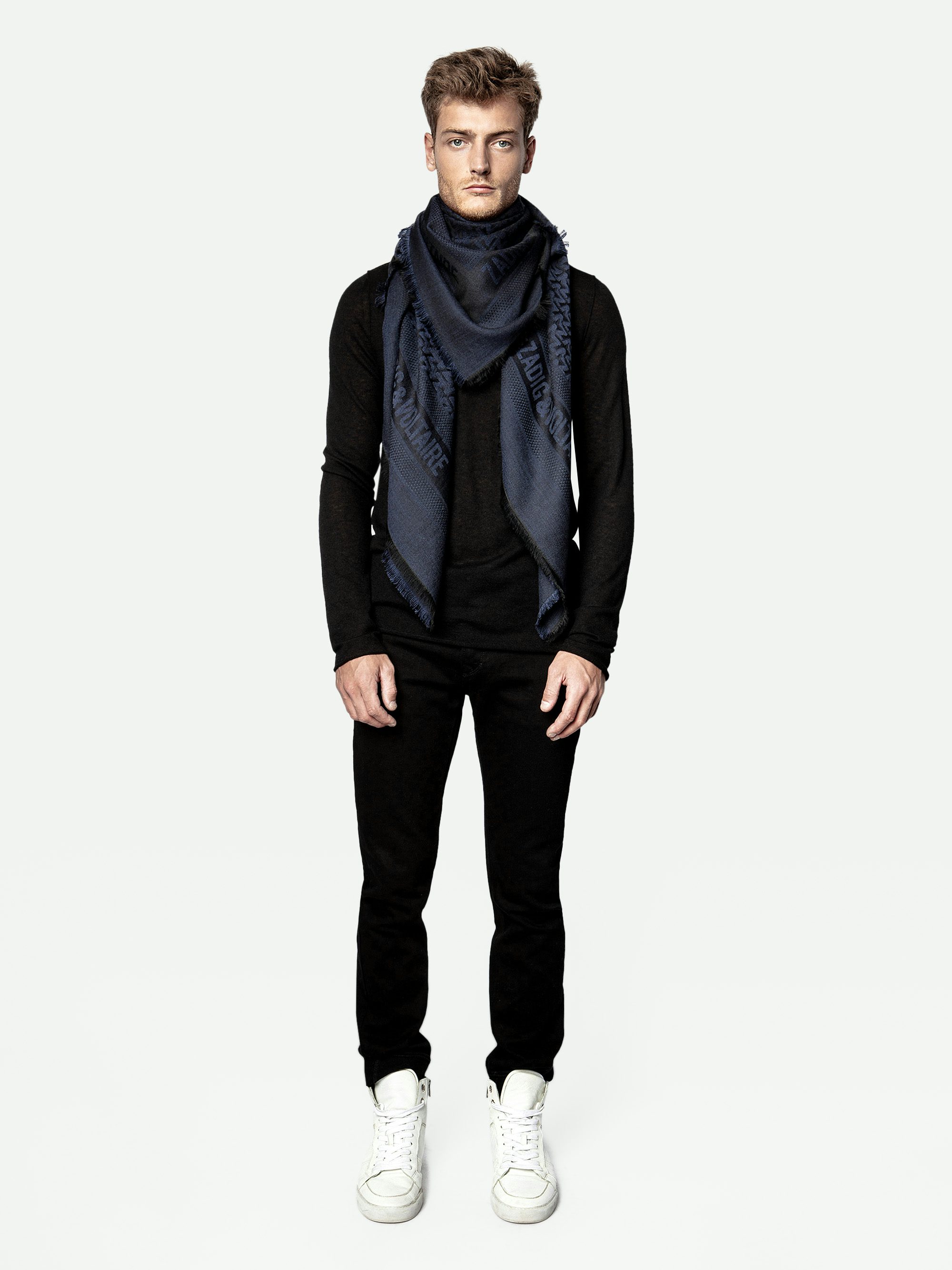 Foulard ZV Initiale Glenn - Gran foulard jacquard con monograma ZV.